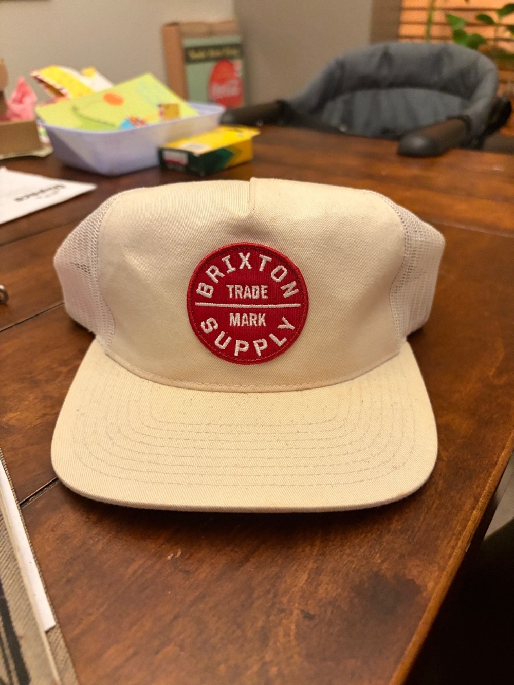 Brixton Cream Flat Bill Hat